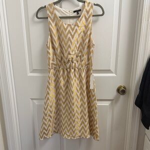 DREW Gold and Cream Dress